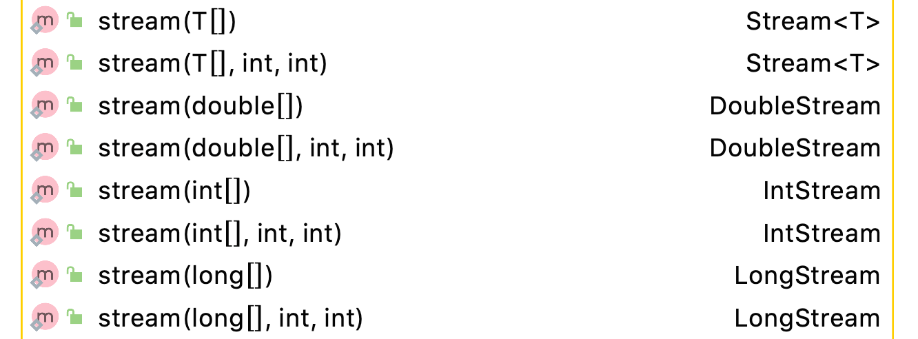 Arrays 的 stream 方法